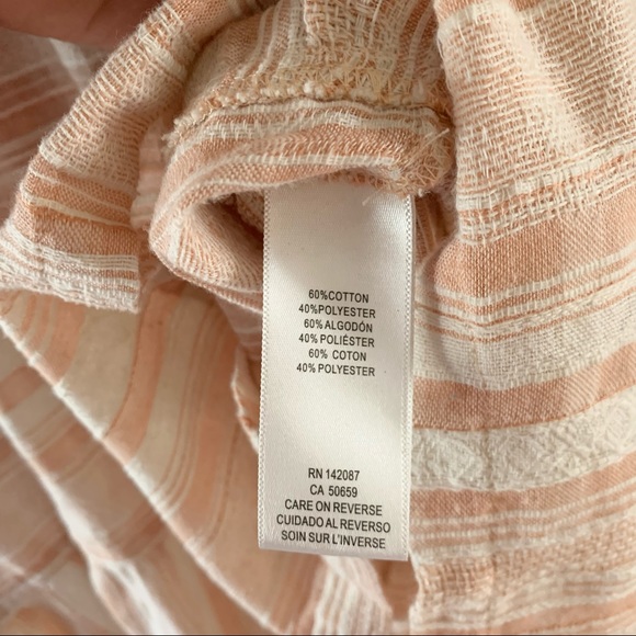 Simply Noelle striped peplum button down tunic shirt size S/M - Picture 7 of 8